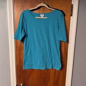 NWOT LuLaRoe Teal Short Sleeve Top